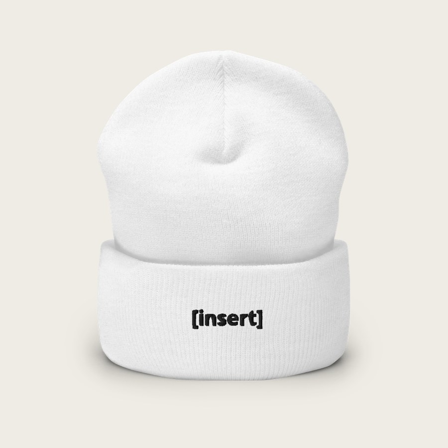 [insert] beanie, White